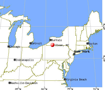 Olean, New York map