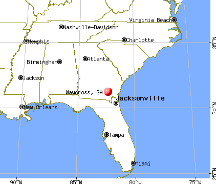 Waycross, Georgia map