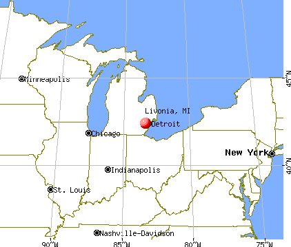 Livonia, Michigan map