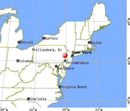 Phillipsburg, New Jersey map
