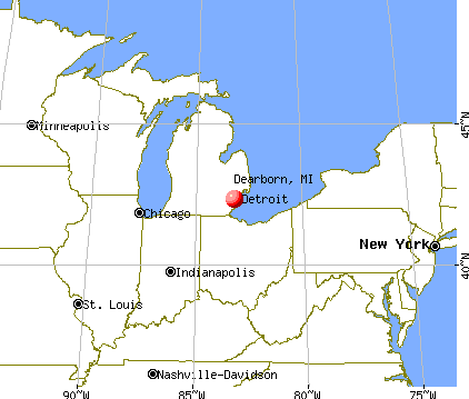 Dearborn, Michigan map