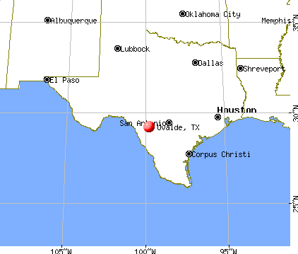 Uvalde, Texas map