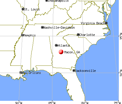 Map Of Macon Georgia - Large World Map