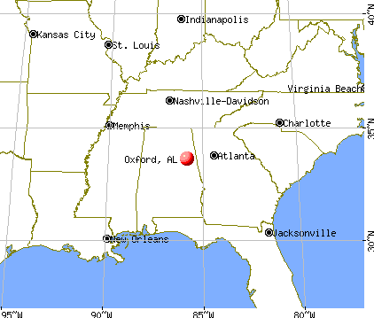 Oxford, Alabama map