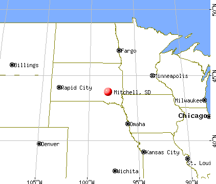 Mitchell, South Dakota map