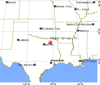 Sulphur Springs, Texas map