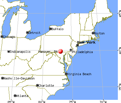 Hanover, Pennsylvania map