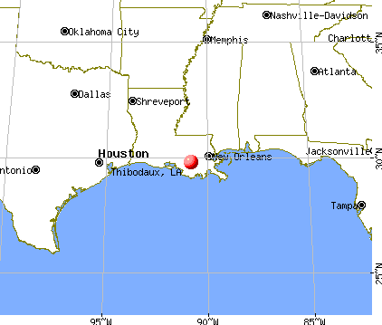 Thibodaux, Louisiana map