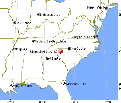 Simpsonville, South Carolina map