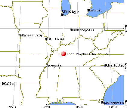 Fort Campbell North, Kentucky map