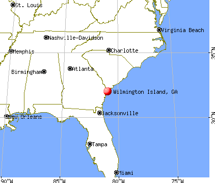 Wilmington Island, Georgia map