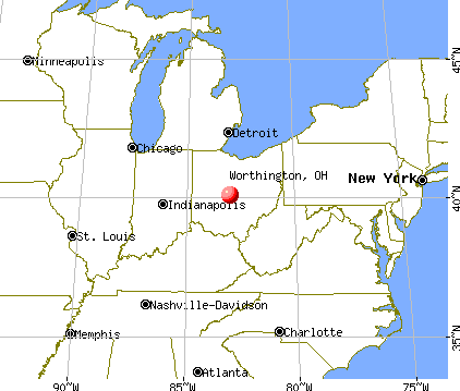 Worthington, Ohio map