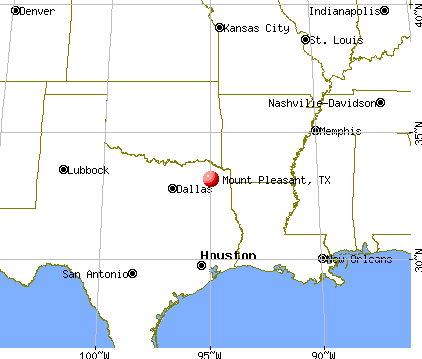 Mount Pleasant, Texas map