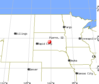 Pierre, South Dakota map