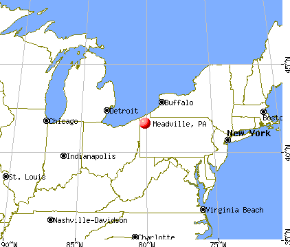 Meadville, Pennsylvania map
