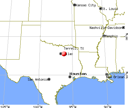 Terrell, Texas map