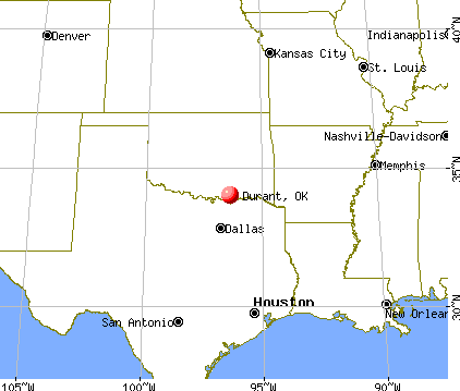 Durant, Oklahoma map