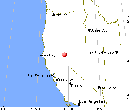Susanville, California map