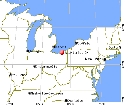 Wickliffe, Ohio map