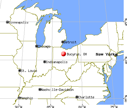 Bucyrus, Ohio map