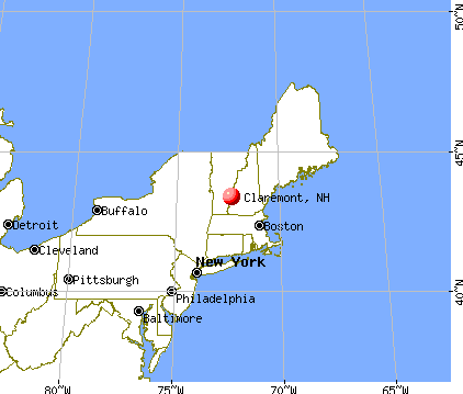 Claremont, New Hampshire map