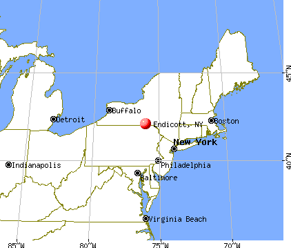 Endicott, New York map