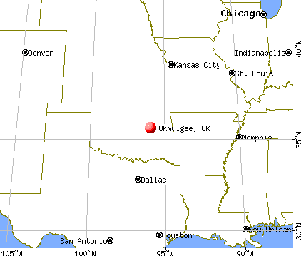 Okmulgee, Oklahoma map