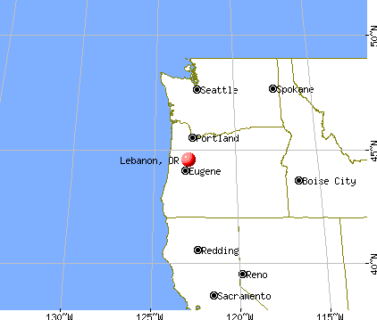 Lebanon, Oregon map