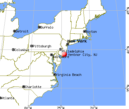 Ventnor City, New Jersey map