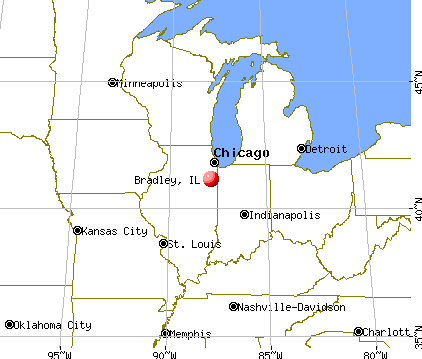 Bradley, Illinois map