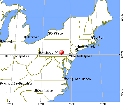 Map Hershey Pennsylvania