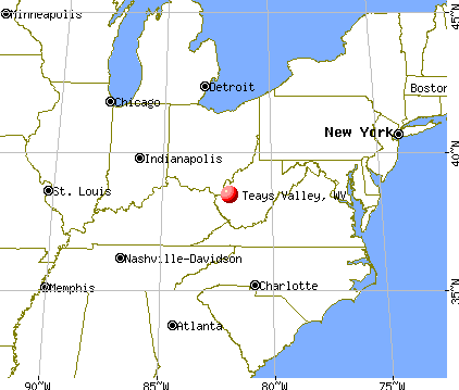 Teays Valley, West Virginia map