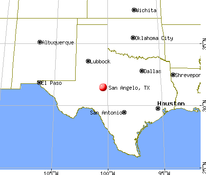 San Angelo, Texas map