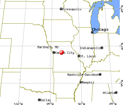 Marshall, Missouri map