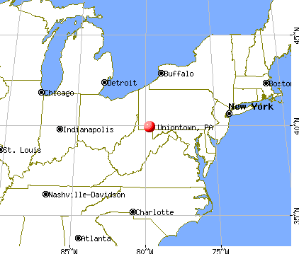 Uniontown, Pennsylvania map