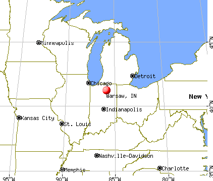 Warsaw, Indiana map