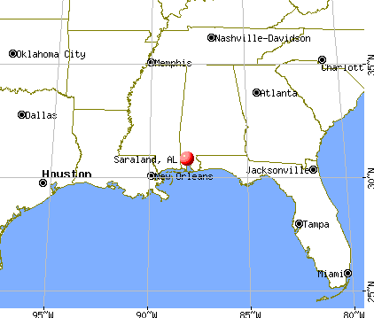 Saraland, Alabama map