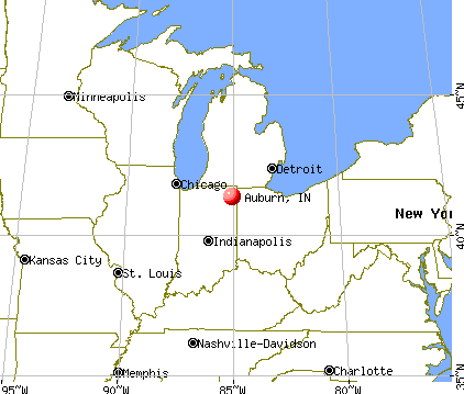 Auburn, Indiana map