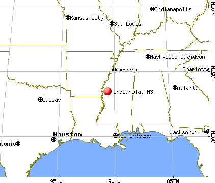 Indianola, Mississippi map