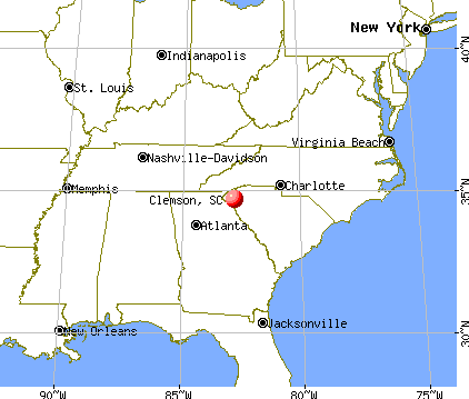 Clemson, South Carolina map