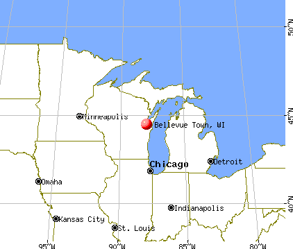 Bellevue Town, Wisconsin map