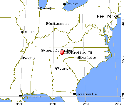 Sevierville, Tennessee map