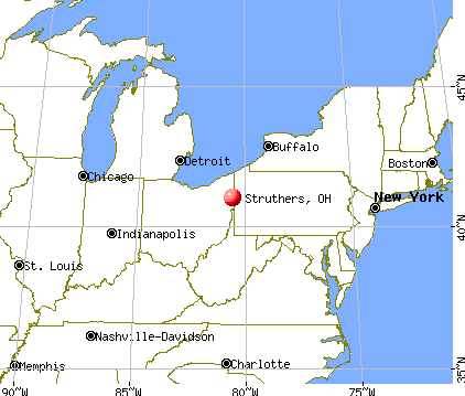 Struthers, Ohio map