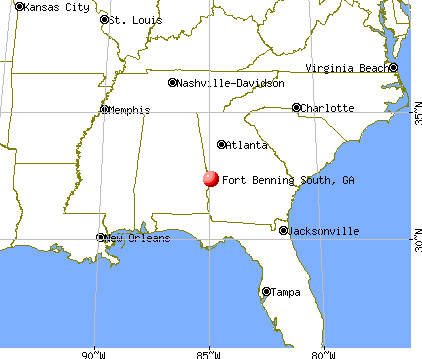 Fort Benning South, Georgia map