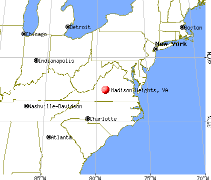 Madison Heights, Virginia map