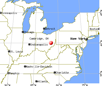 Cambridge, Ohio map