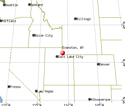 Evanston, Wyoming map