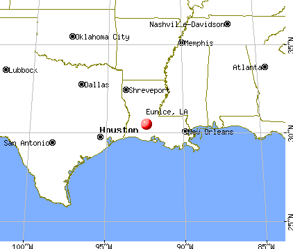 Eunice, Louisiana map