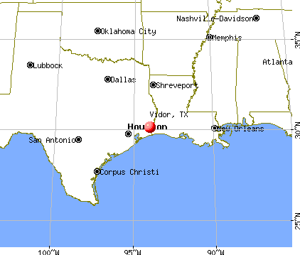 Vidor, Texas map