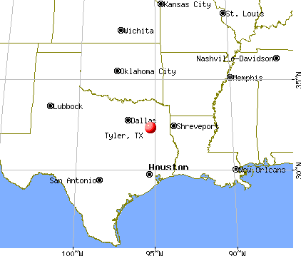 Tyler, Texas map